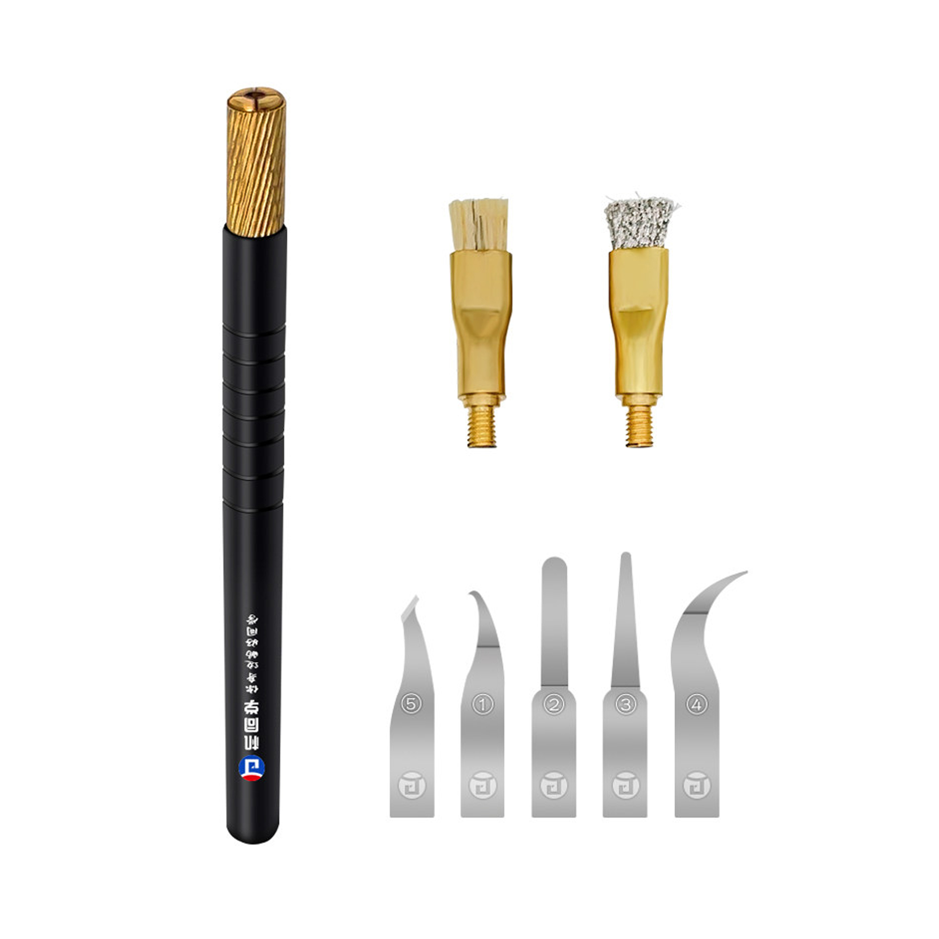 紫光檀刀柄刻刀套装 jitongxue Blade Set with Purple
sandalwood handle JS-05